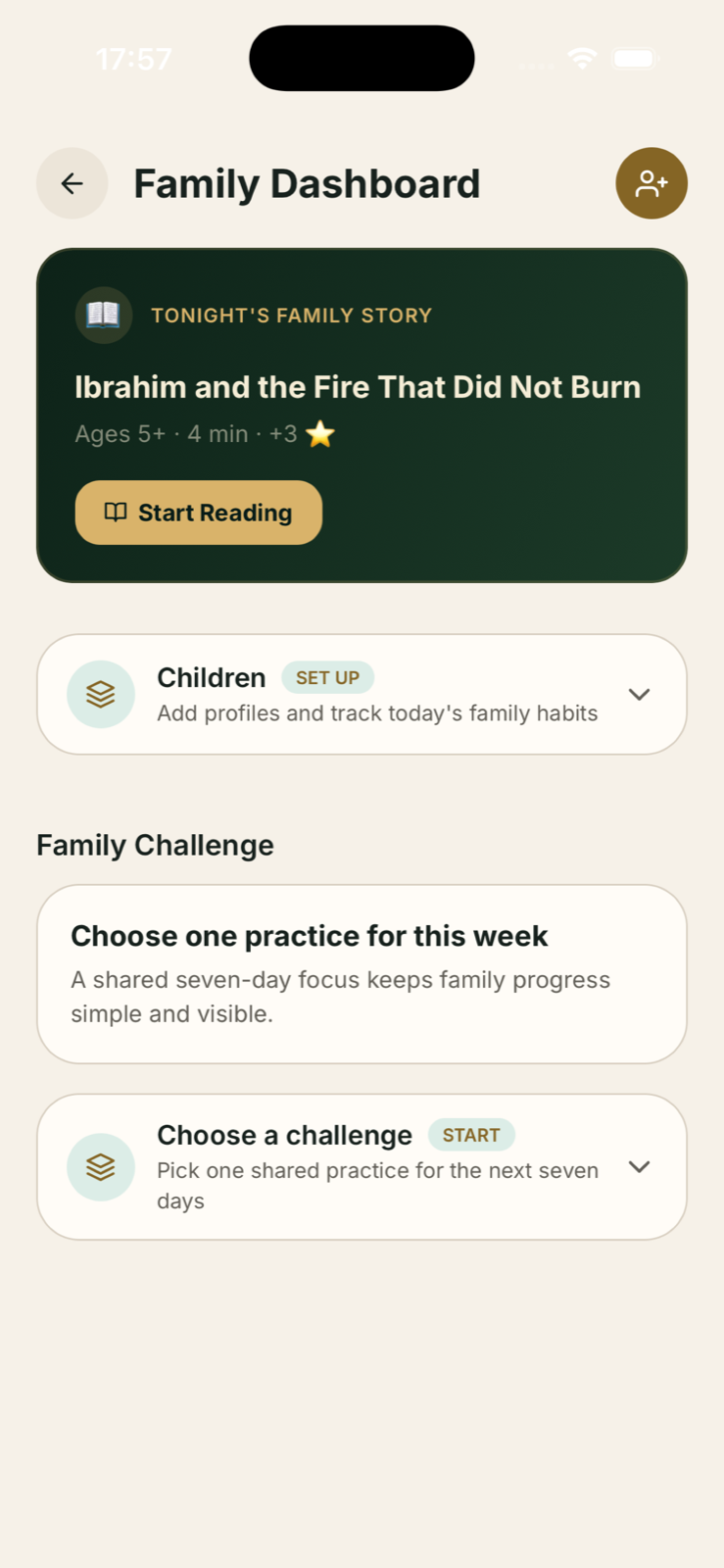 Family Dashboard in Istiqamah